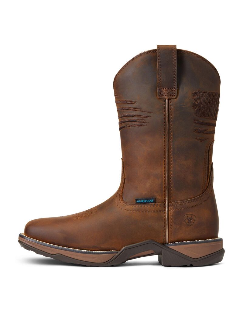 Bottes Western Ariat Anthem Patriot Imperméables Marron Femme | FPC-52121320