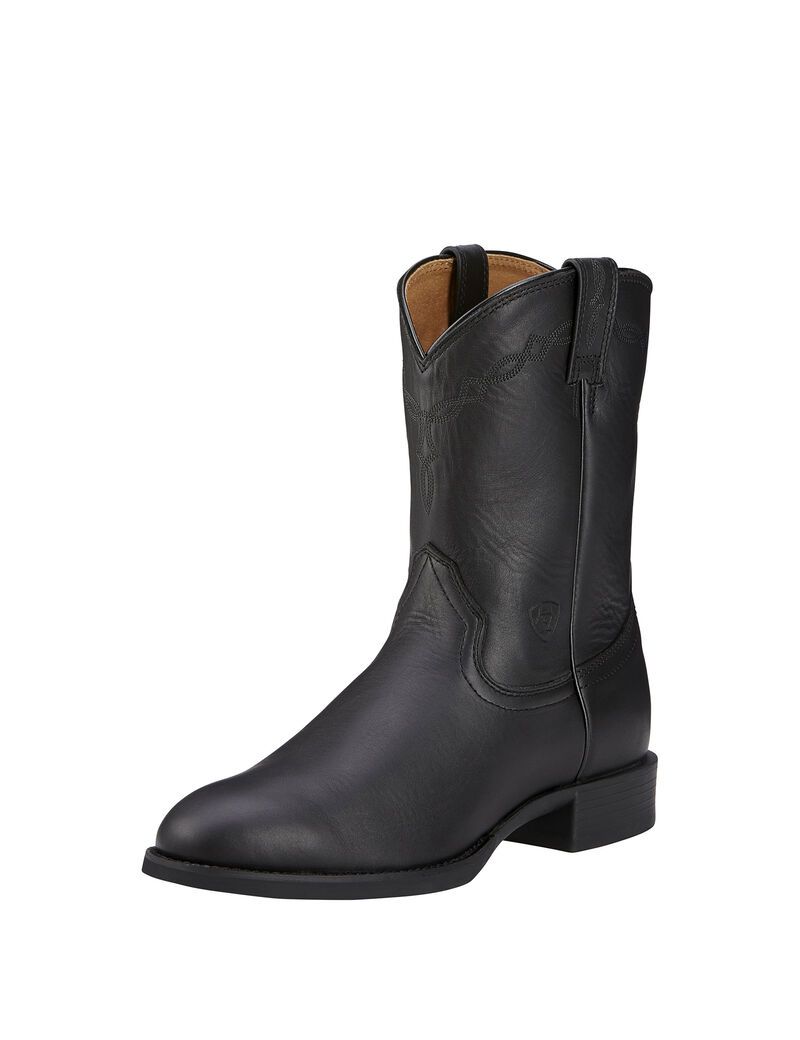 Bottes Western Ariat Heritage Roper Noir Homme | TFF-78058386