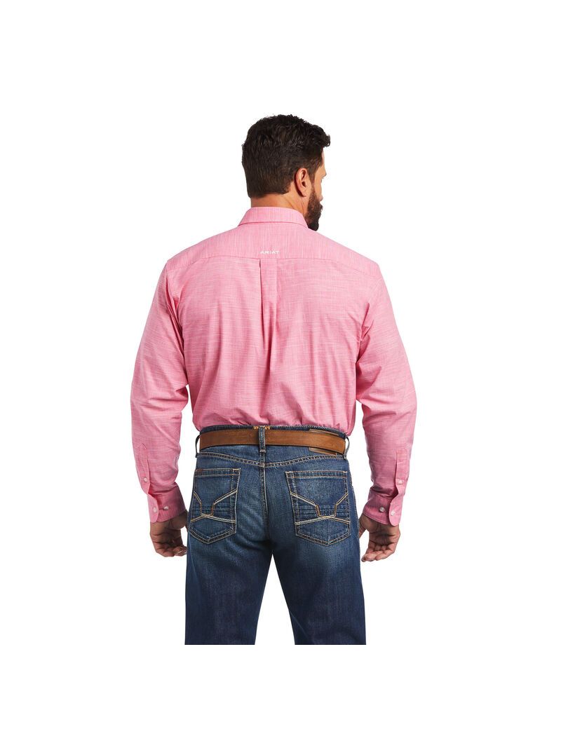 Chemises De Costume Ariat Solid Slub Classiche Fit Rose Clair Homme | UCS-82457320