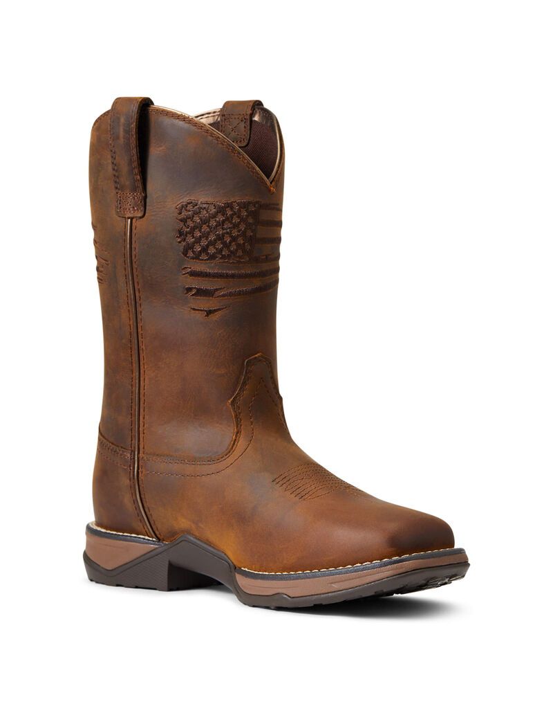 Bottes Western Ariat Anthem Patriot Imperméables Marron Femme | FPC-52121320