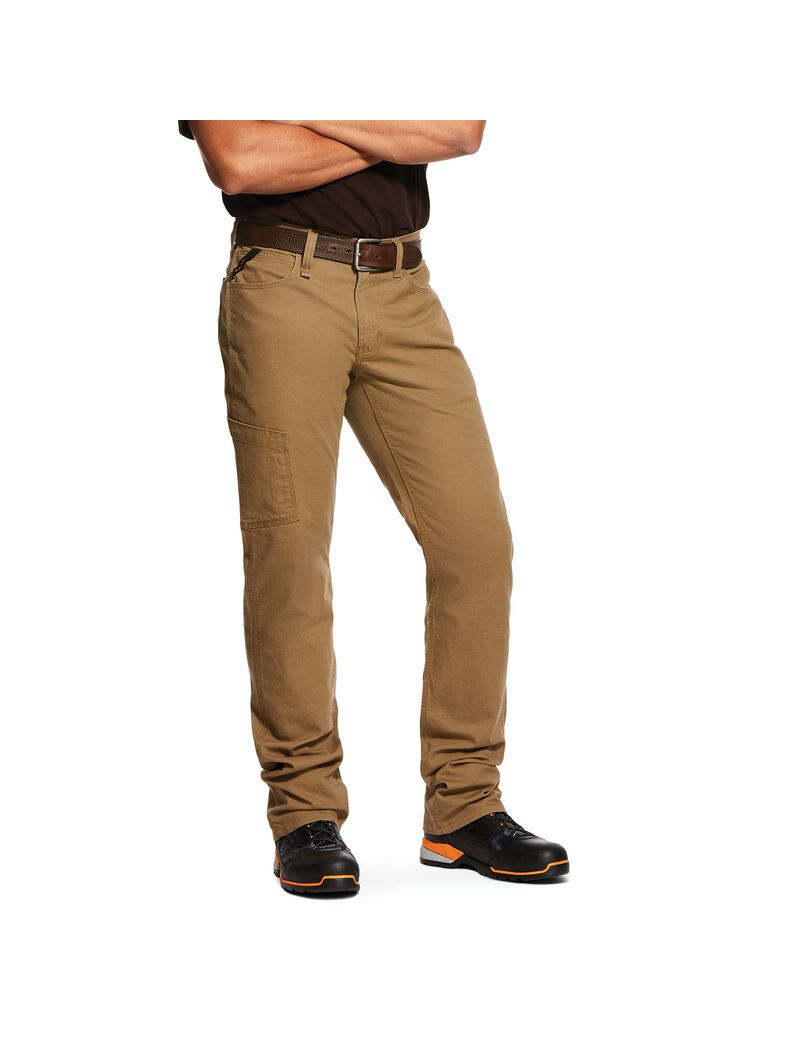 Pantalon Ariat Rebar M4 Low Rise DuraStretch Made Tough Stackable Droit Leg Kaki Homme | NFE-77397010