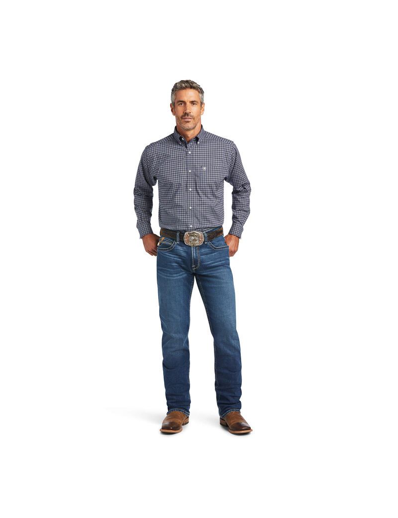 Chemises De Costume Ariat Pro Series Iker Stretch Classiche Fit Bleu Marine Bleu Homme | TAF-19702953