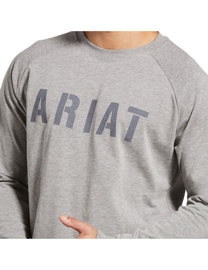 Vêtements De Travail Ariat Rebar CottonStrong Block T Shirts Grise Homme | HOT-52499623