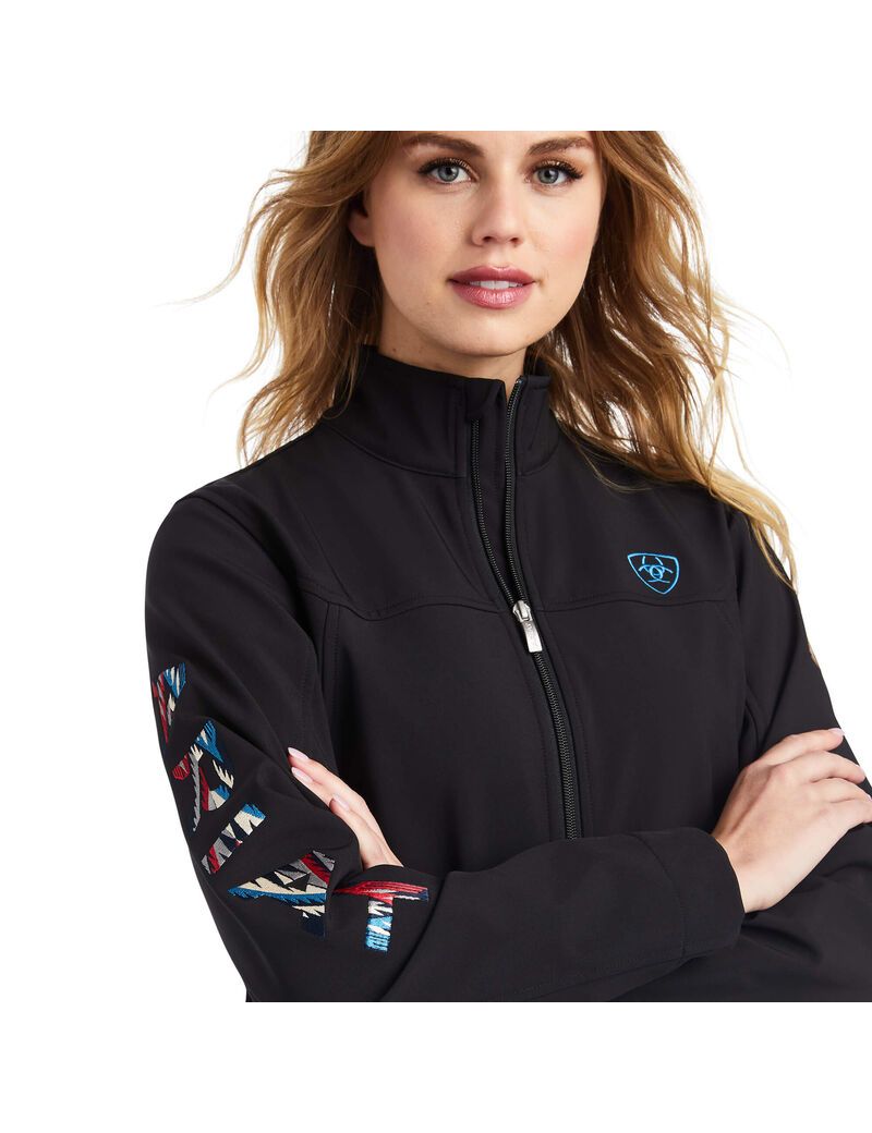 Vestes Ariat Team Logo Softshell Chimayo Noir Bleu Marine Femme | QVB-62480229