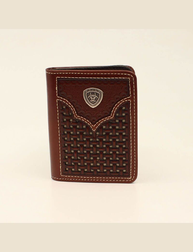 Portefeuilles Ariat Lattice embossed bifold Marron Homme | ZQE-04064936