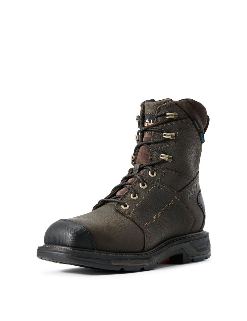 Bottes Imperméables Ariat WorkHog XT 8' Side Zip Carbon Embout Travail Marron Homme | EWS-22289137