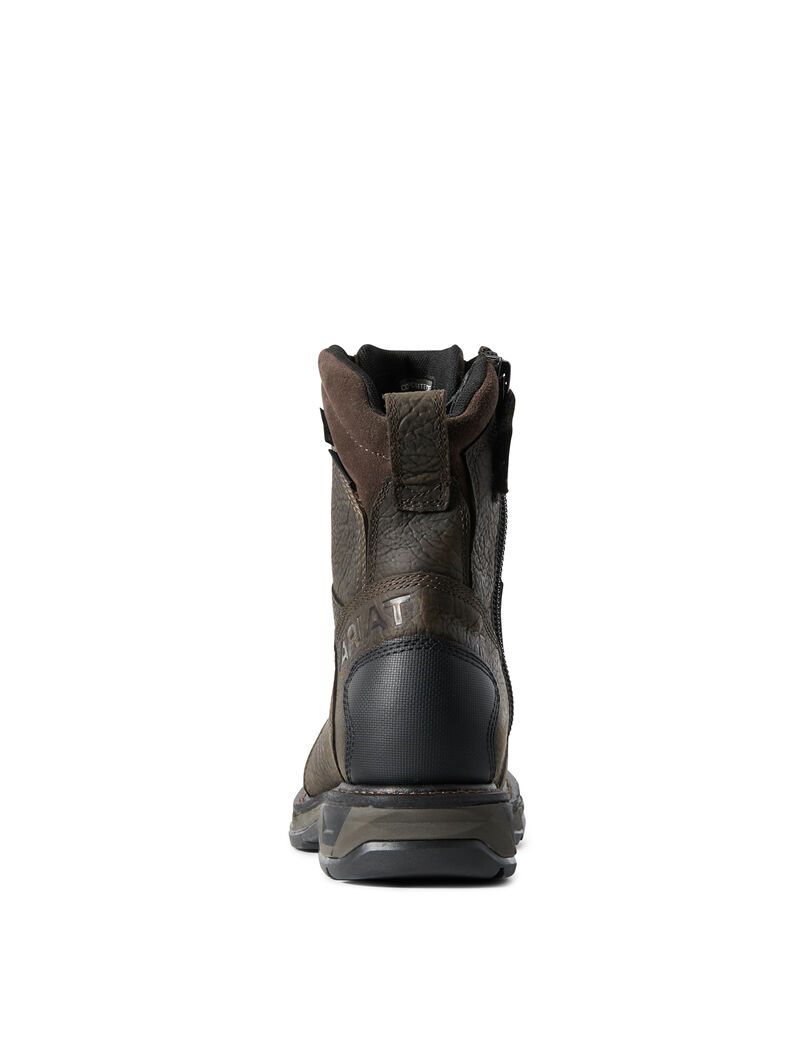 Bottes Imperméables Ariat WorkHog XT 8' Side Zip Carbon Embout Travail Marron Homme | EWS-22289137