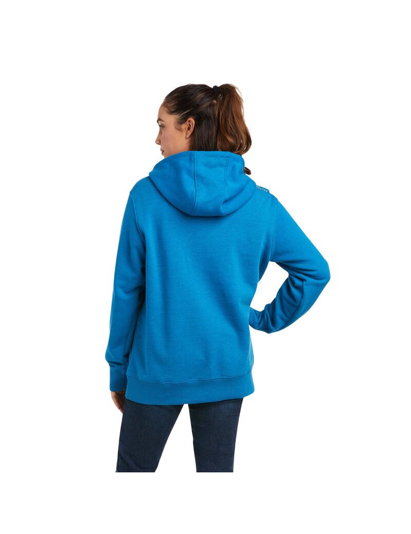 Vêtements De Travail Ariat Rebar Skill Set 1/2 Zip Hoodie Bleu Femme | PGZ-89141458