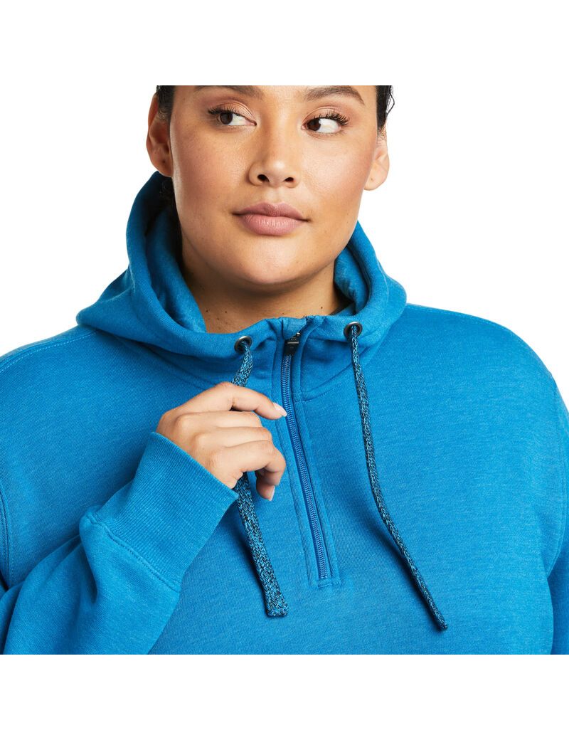 Vêtements De Travail Ariat Rebar Skill Set 1/2 Zip Hoodie Bleu Femme | PGZ-89141458