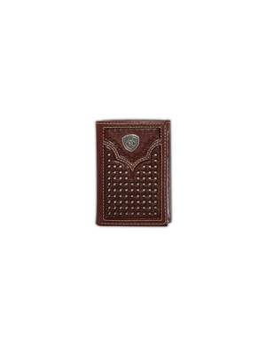 Portefeuilles Ariat Lattice embossed trifold Marron Homme | QUZ-51857401