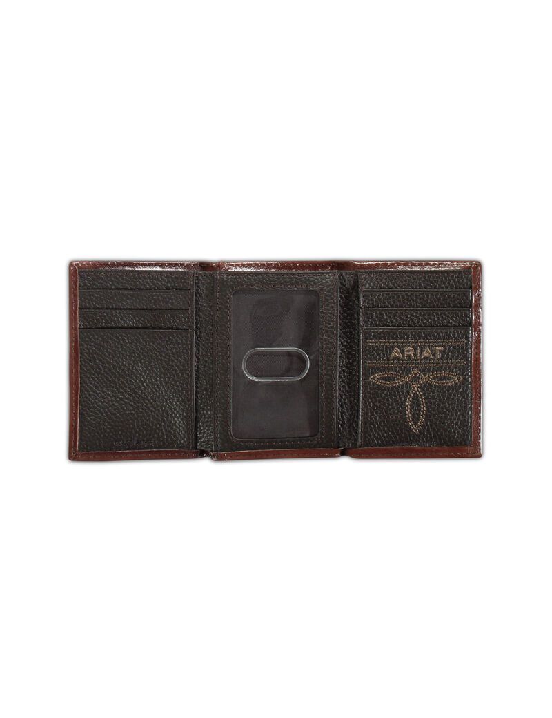 Portefeuilles Ariat Lattice embossed trifold Marron Homme | QUZ-51857401