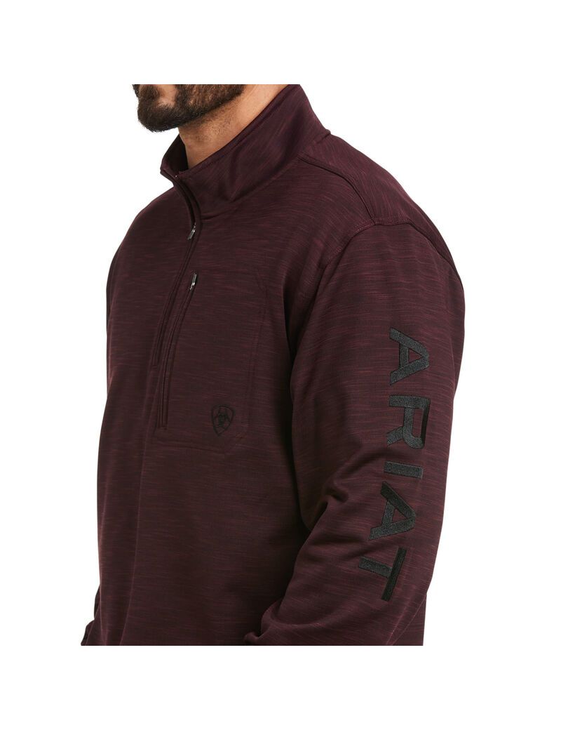 Sweats Ariat Team Logo 1/4 Zip Grise Homme | COR-61375124