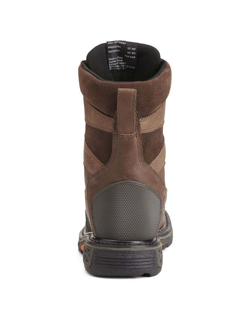 Bottes Imperméables Ariat OverDrive 8' Larges Square Embout Composite Embout Travail Marron Homme | DMU-35131273