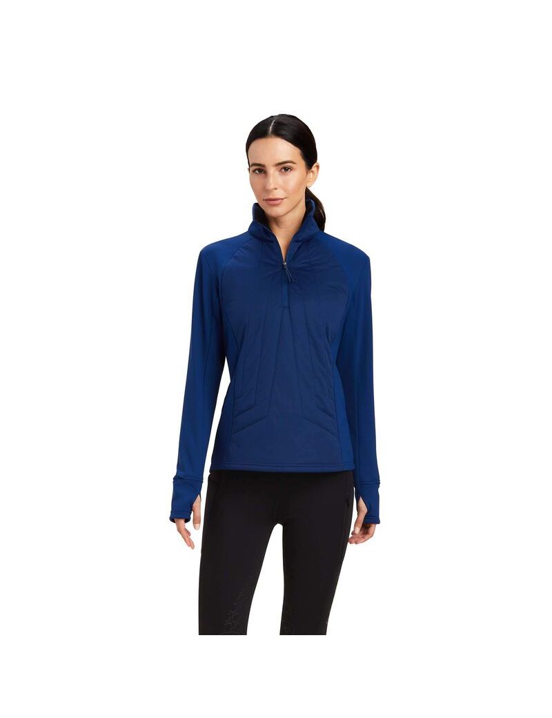 Sweats Ariat Venture 1/2 Zip Bleu Femme | LVQ-56314608