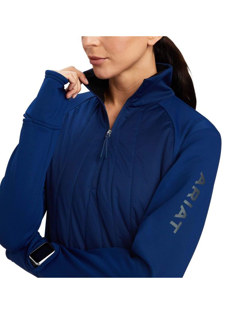 Sweats Ariat Venture 1/2 Zip Bleu Femme | LVQ-56314608