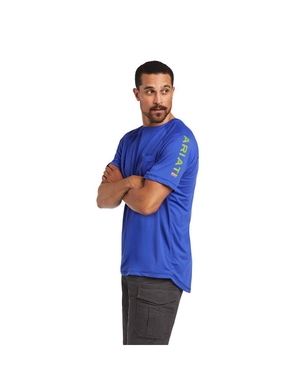 Vêtements De Travail Ariat Rebar Heat Fighter T Shirts Bleu Royal Bleu Homme | RMF-88032578