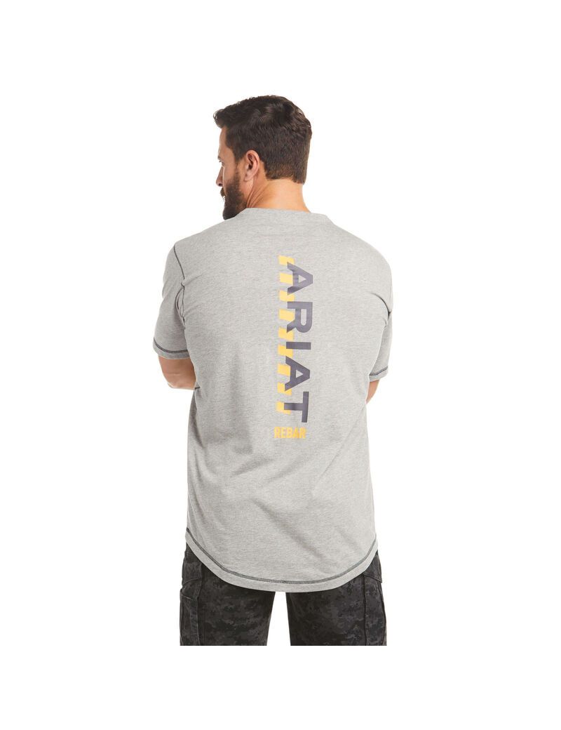 Vêtements De Travail Ariat Rebar Workman Logo T Shirts Grise Homme | IQO-86859537