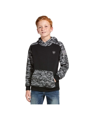 Sweat à Capuche Ariat Patriot Noir Camouflage Enfant | GFK-20491493