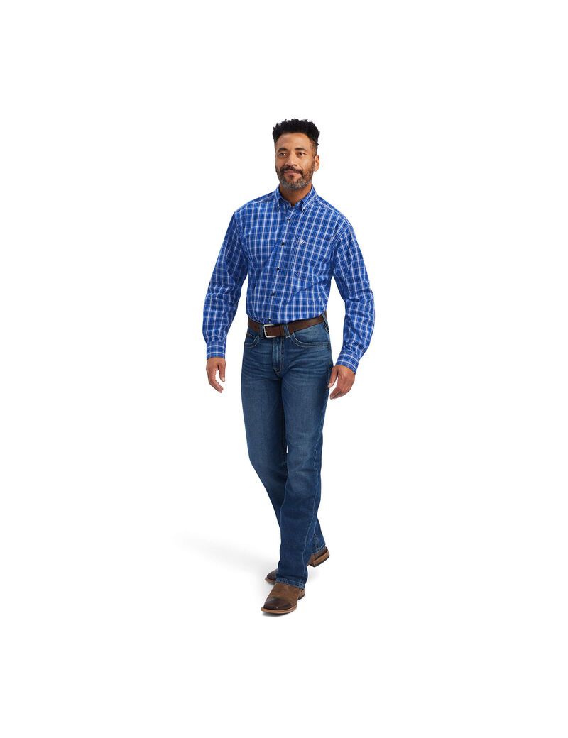 Chemises De Costume Ariat Pro Series Boone Classiche Fit Bleu Homme | LRF-08007632