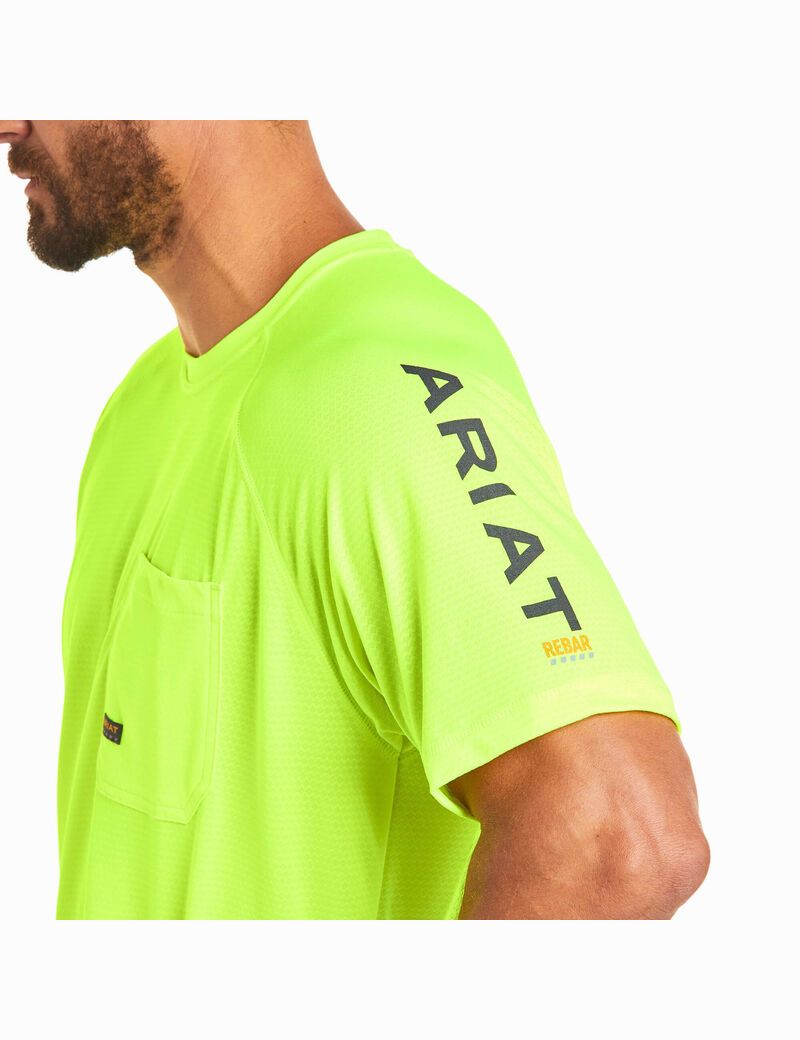 Vêtements De Travail Ariat Rebar Heat Fighter T Shirts Vert Clair Homme | GYG-67794505