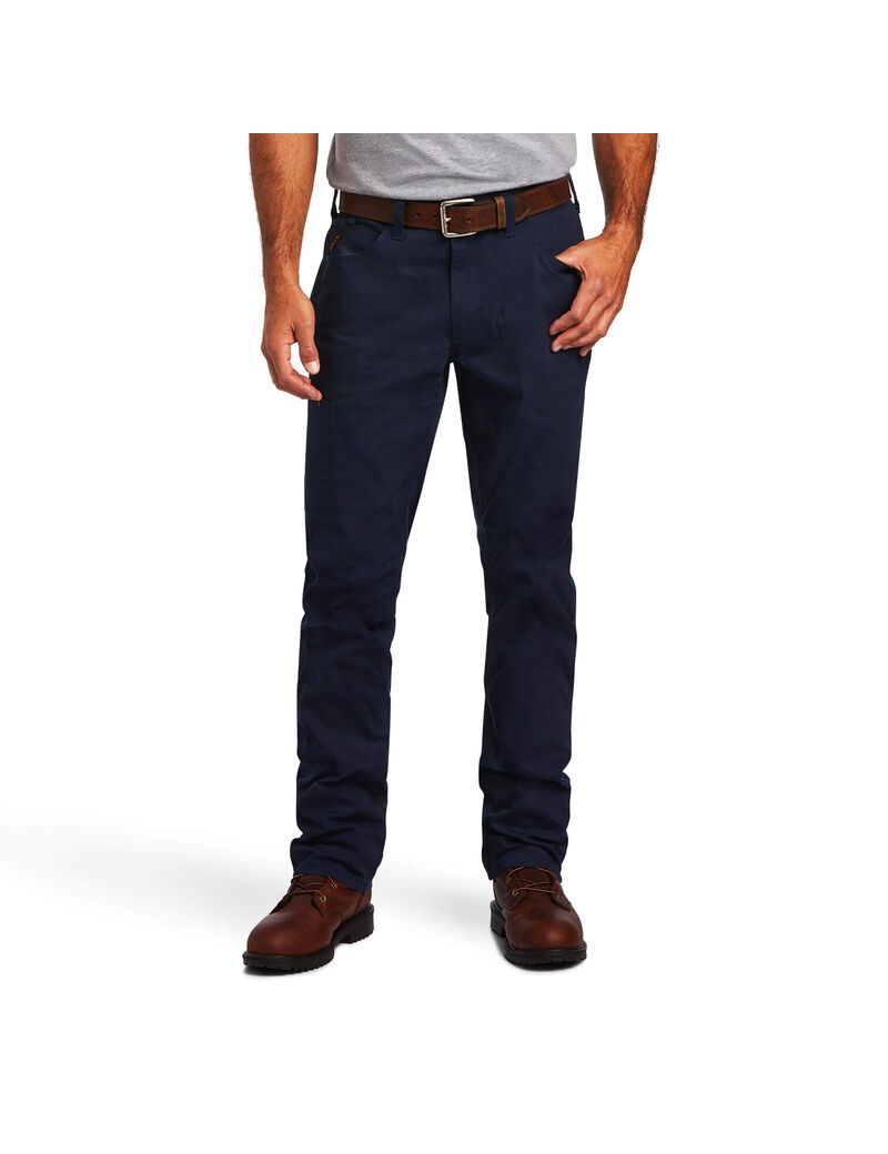 Pantalon Ariat Rebar M4 Low Rise DuraStretch Made Tough Stackable Droit Leg Bleu Marine Homme | ISZ-03265003