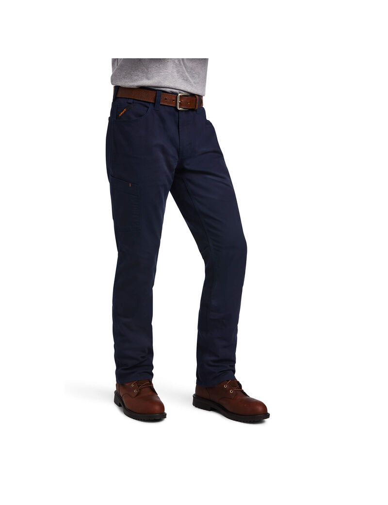 Pantalon Ariat Rebar M4 Low Rise DuraStretch Made Tough Stackable Droit Leg Bleu Marine Homme | ISZ-03265003