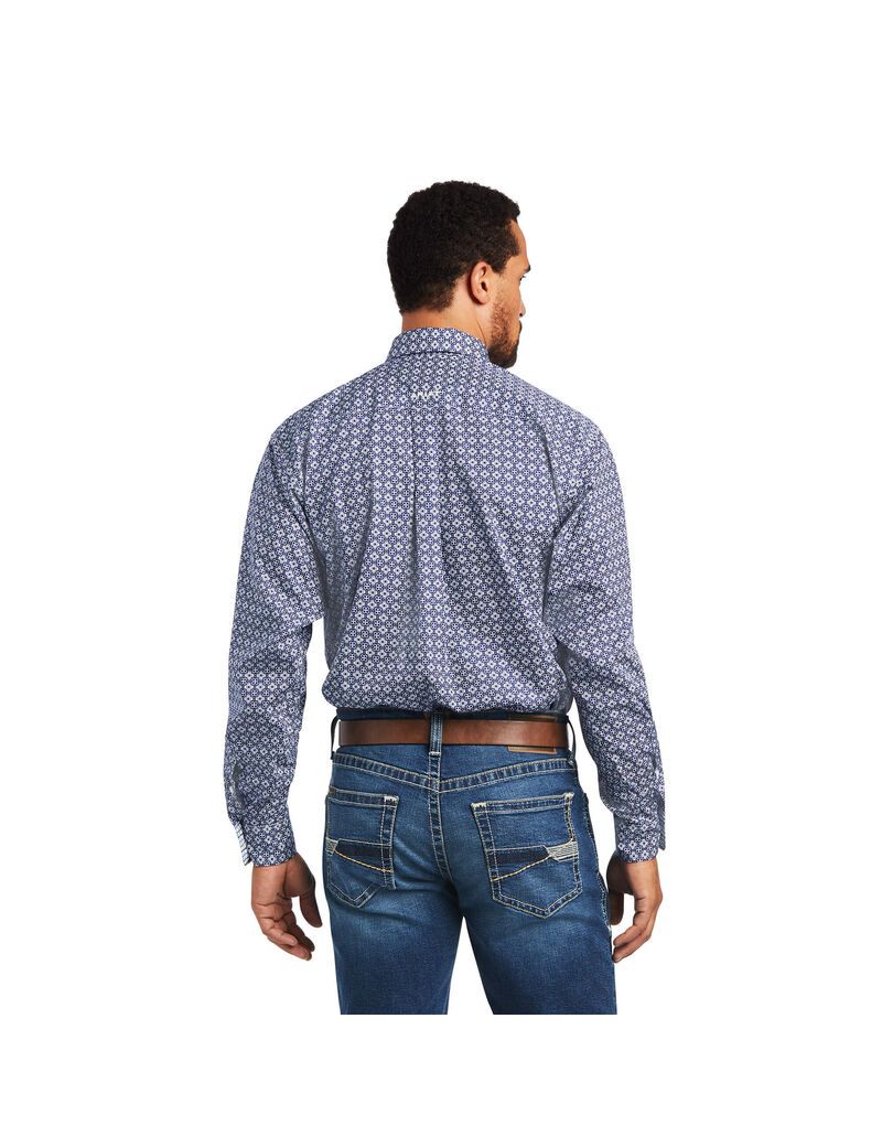 Chemises De Costume Ariat Wrinkle Free Ernest Classiche Fit Bleu Marine Bleu Homme | AJN-04953252