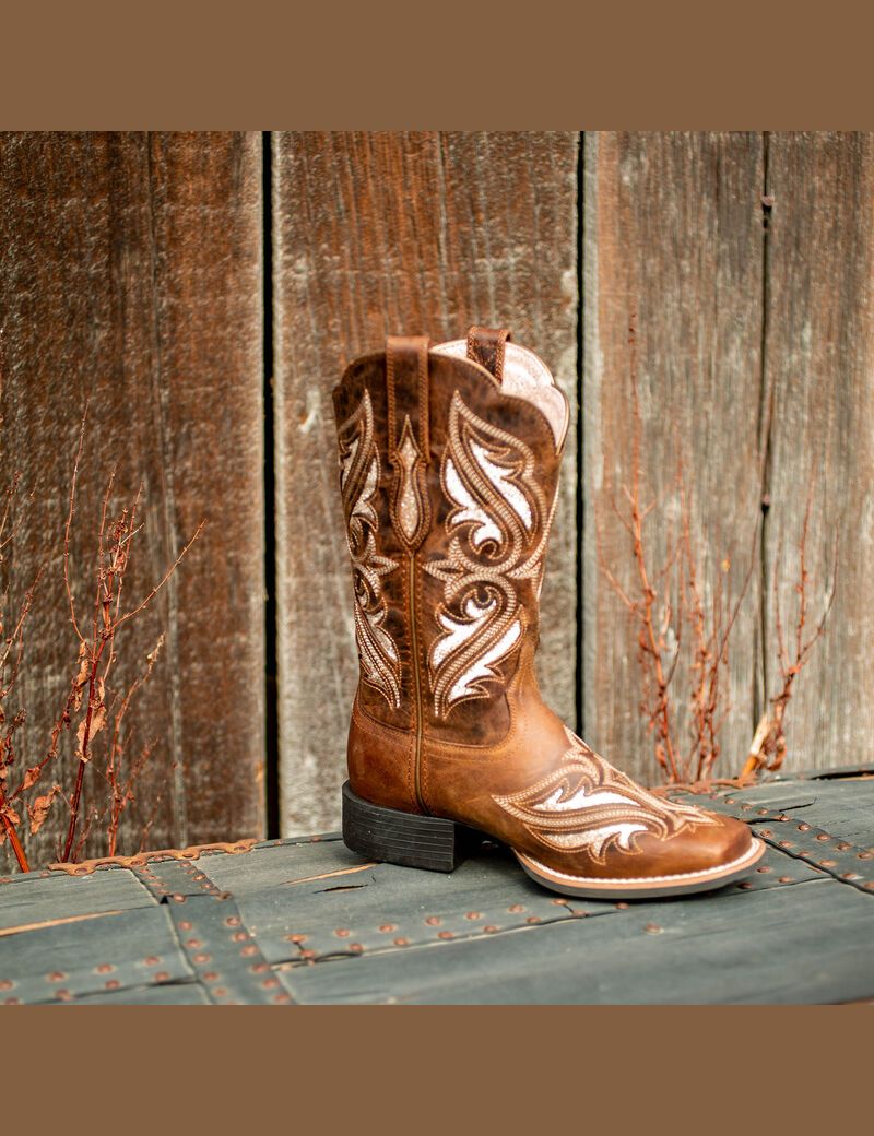 Bottes Western Ariat Round Up Bliss Marron Femme | LNG-24171757