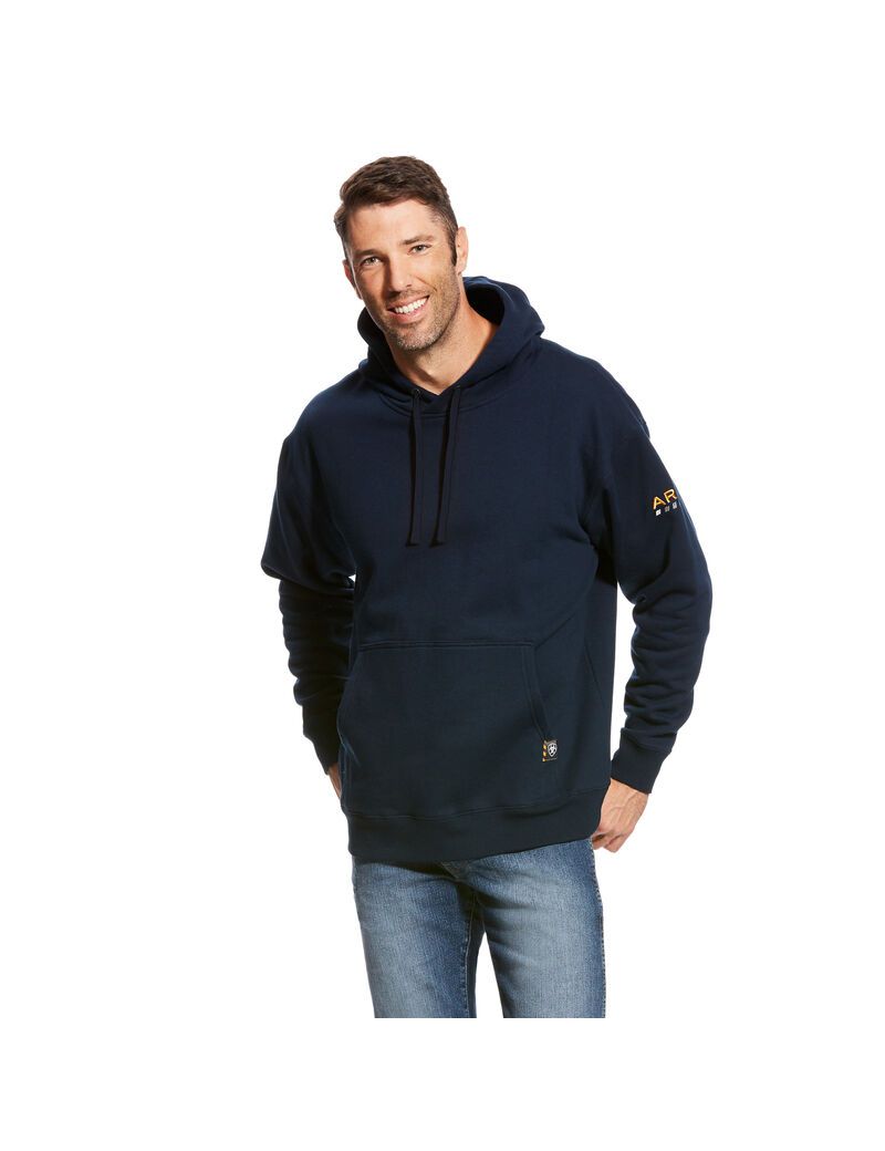 Sweat à Capuche Ariat Rebar Workman Bleu Marine Homme | AVI-86644786