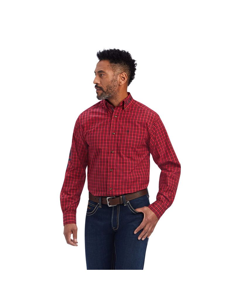 Chemises De Costume Ariat Team Mariano Fitted Rouge Homme | XDA-91464141