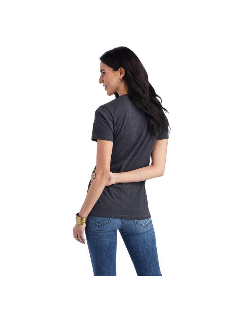 Hauts Ariat Wheat Script Tee Grise Femme | CZW-70193931