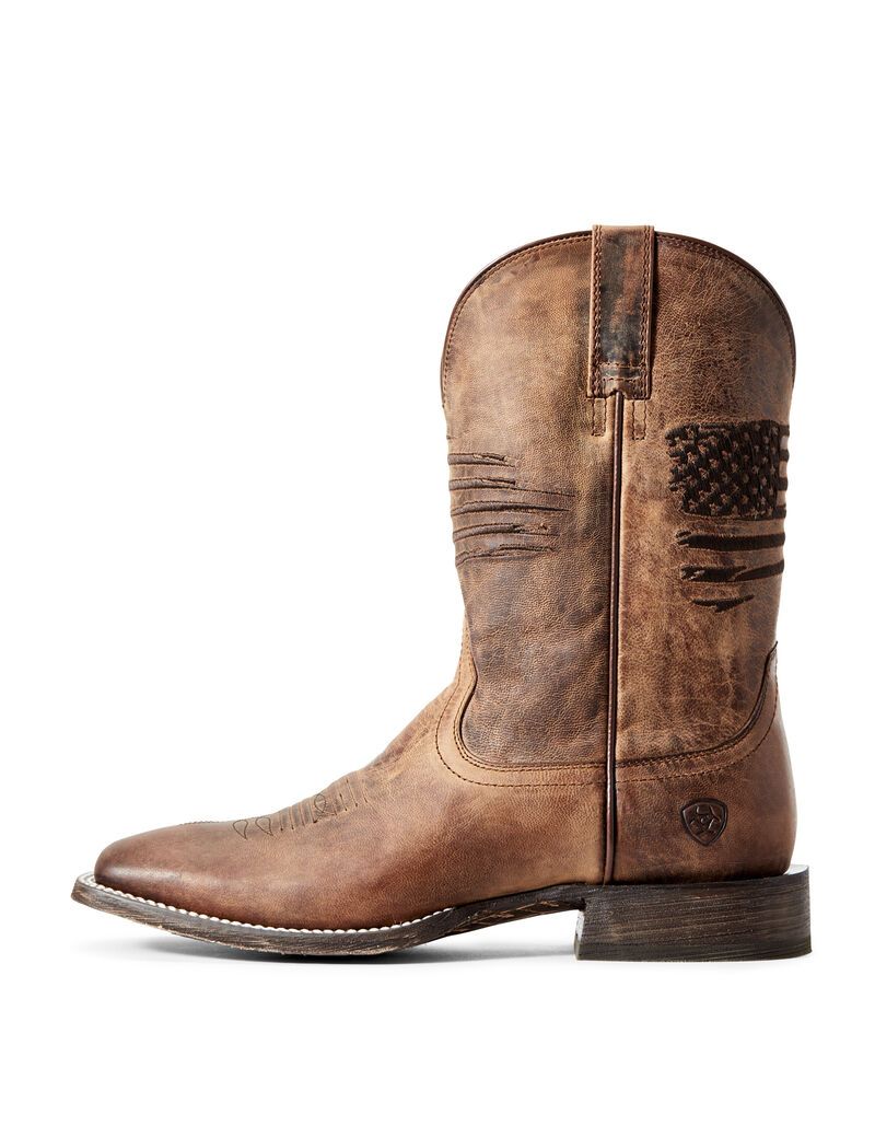 Bottes Western Ariat Circuit Patriot Marron Homme | DOT-54561177