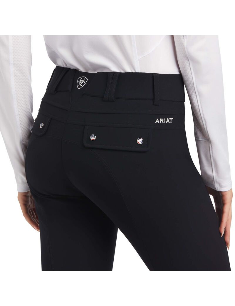 Pantalon Ariat Tri Factor Grip Knee Patch Breech Noir Femme | AQZ-22697080