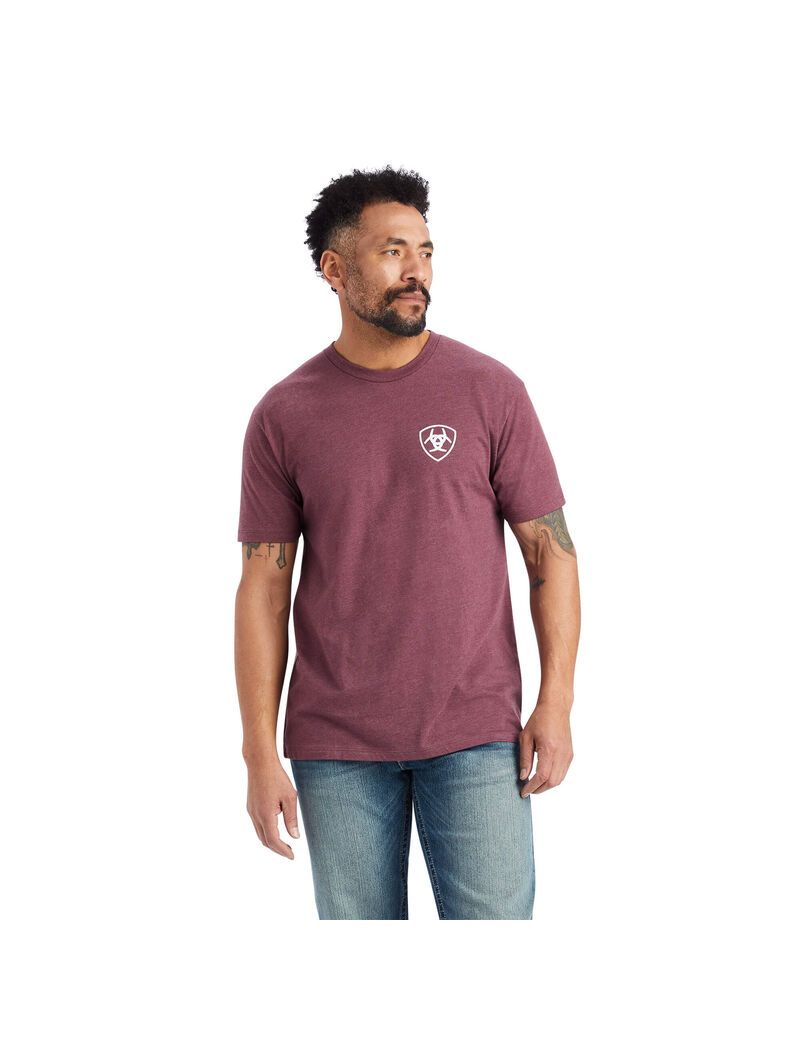 T Shirts Ariat Minimalist Bordeaux Homme | MQB-15223135