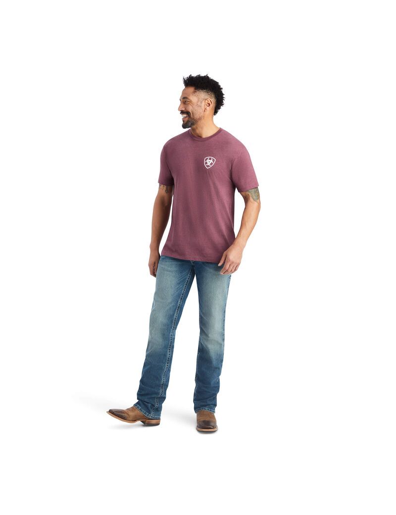 T Shirts Ariat Minimalist Bordeaux Homme | MQB-15223135