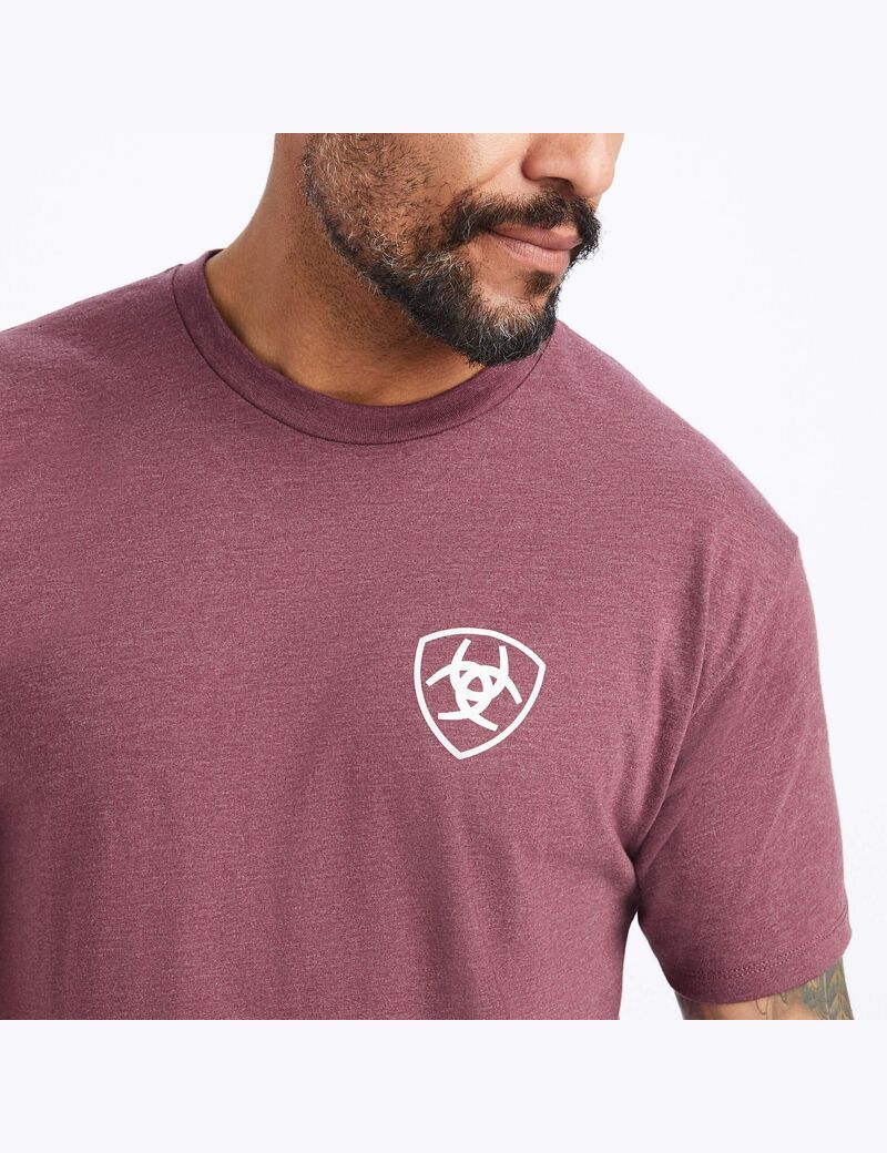 T Shirts Ariat Minimalist Bordeaux Homme | MQB-15223135