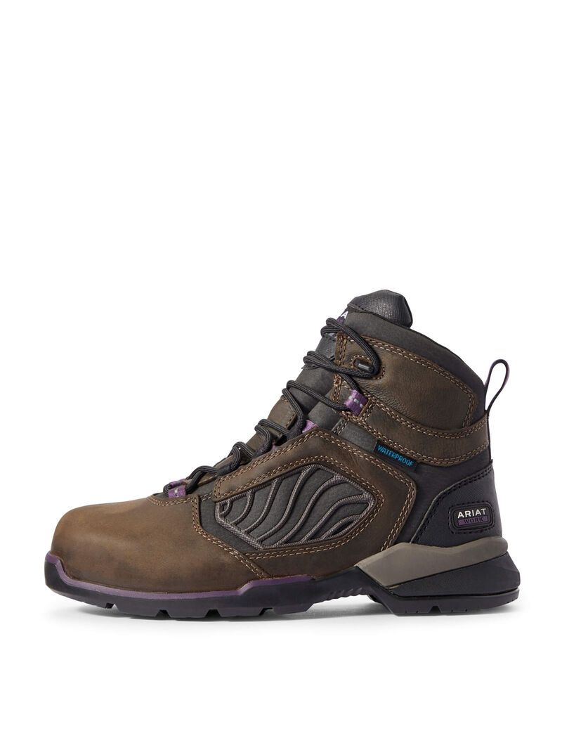 Bottes de Travail Ariat Rebar Flex 6' Imperméables Carbon Embout Marron Foncé Femme | FTM-07695392