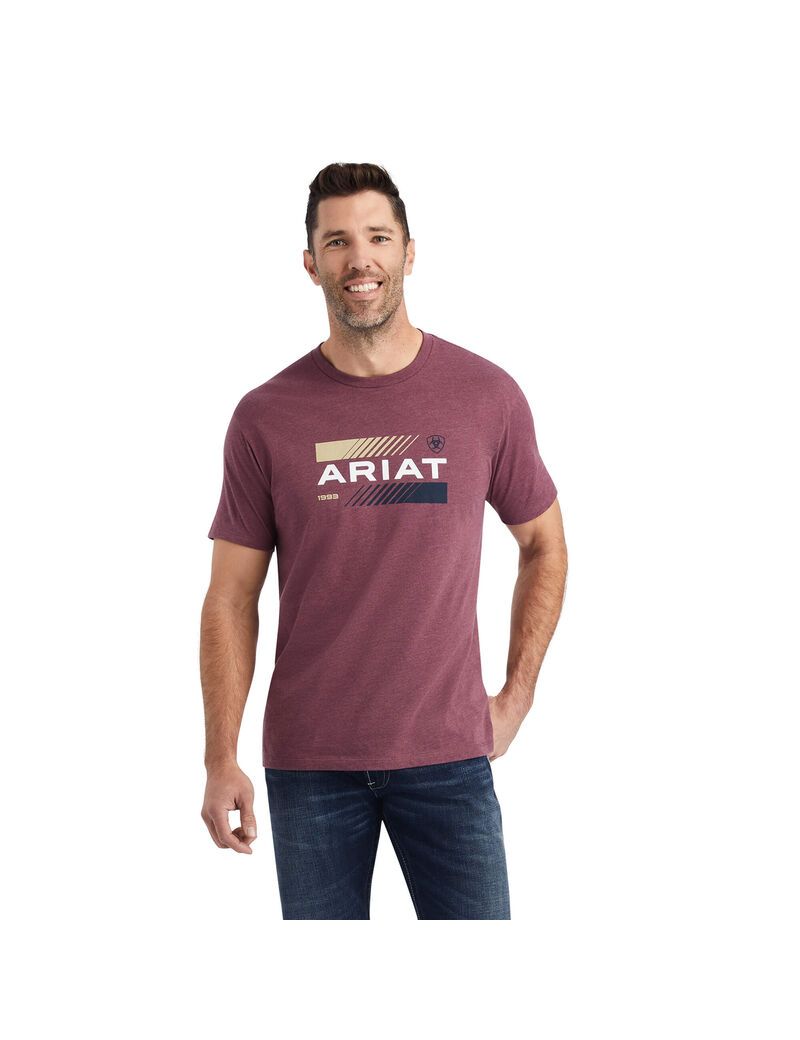 T Shirts Ariat Octane Stack Bordeaux Homme | WYS-47600666