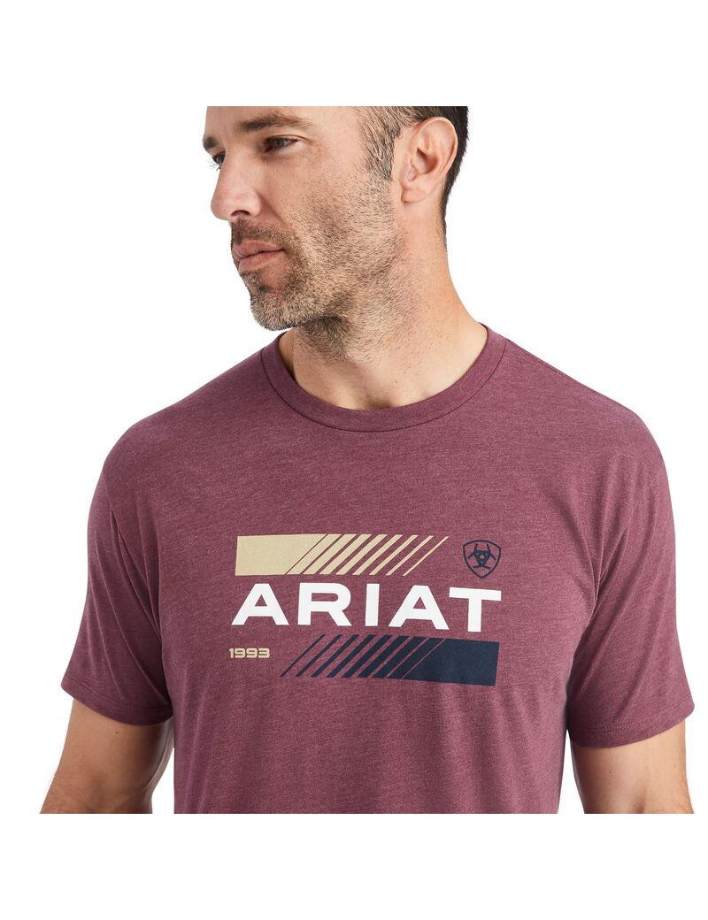 T Shirts Ariat Octane Stack Bordeaux Homme | WYS-47600666