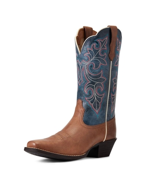 Bottes Western Ariat Round Up Square Embout Marron Femme | MIS-22011553