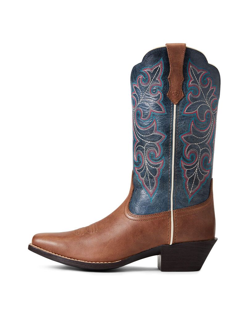 Bottes Western Ariat Round Up Square Embout Marron Femme | MIS-22011553