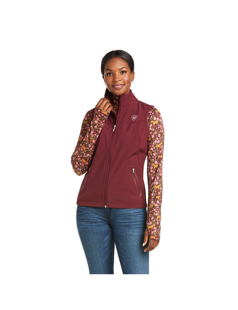 Gilet Ariat New Team Softshell Bordeaux Femme | NOZ-79304975