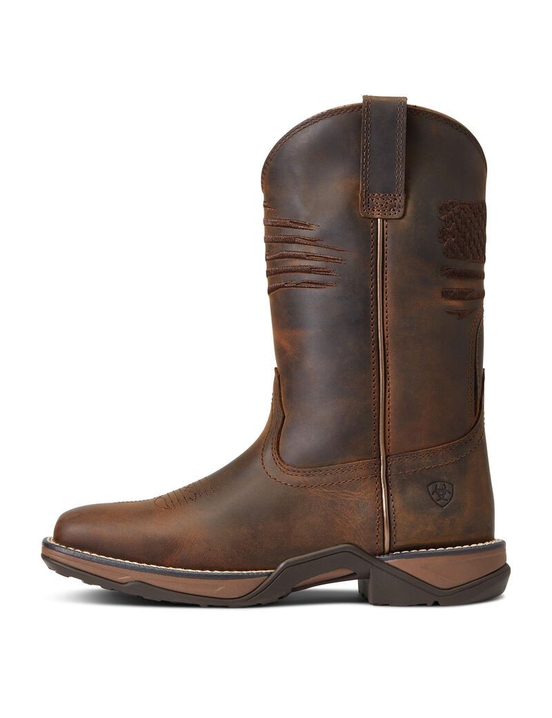 Bottes Western Ariat Anthem Patriot Marron Femme | TJD-04917359