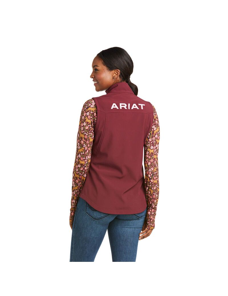 Gilet Ariat New Team Softshell Bordeaux Femme | NOZ-79304975