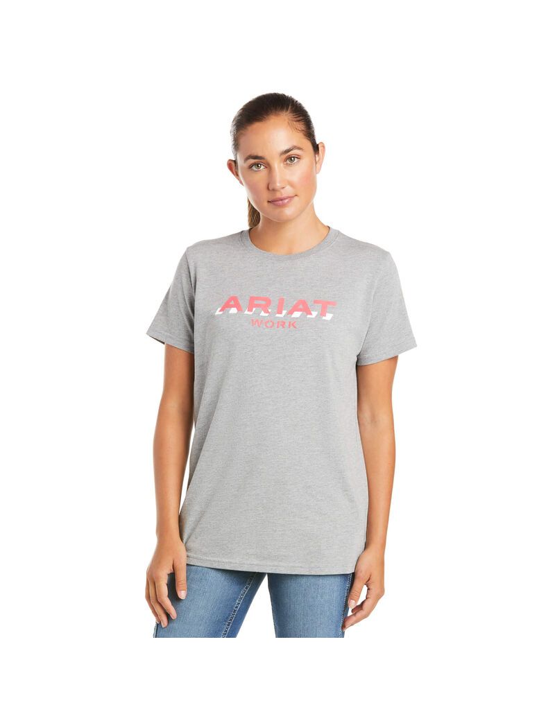 Vêtements De Travail Ariat Rebar Coton Strong Logo T Shirts Grise Femme | JIW-93571378