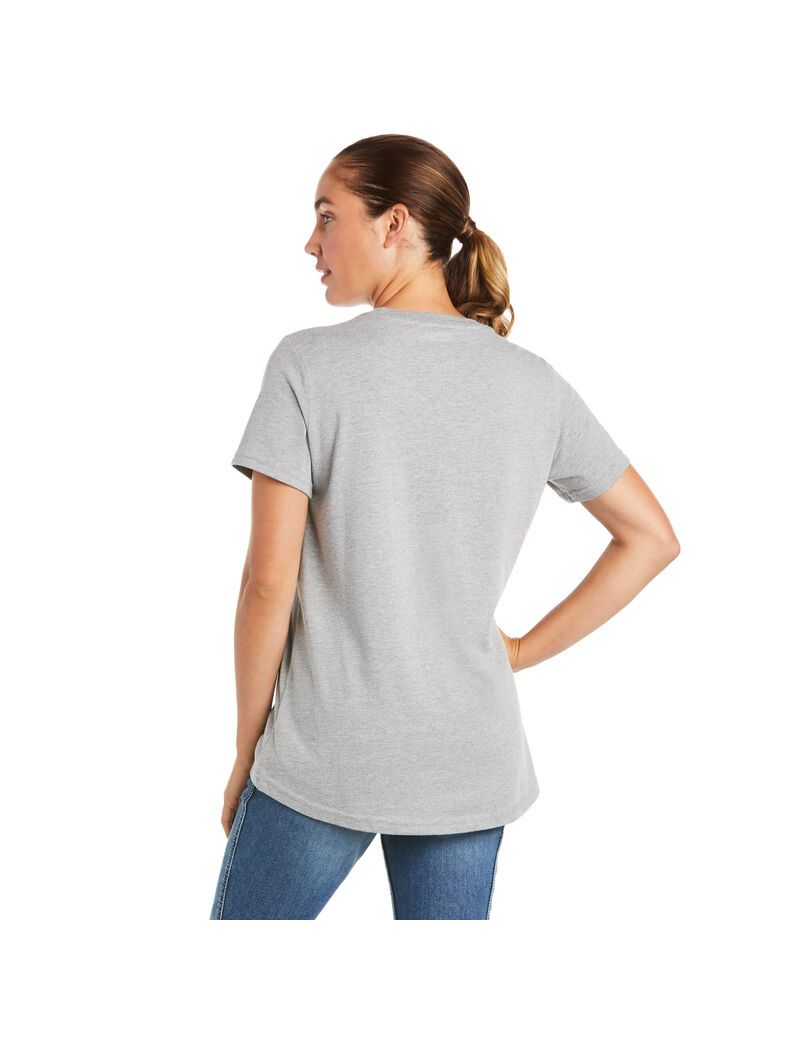 Vêtements De Travail Ariat Rebar Coton Strong Logo T Shirts Grise Femme | JIW-93571378