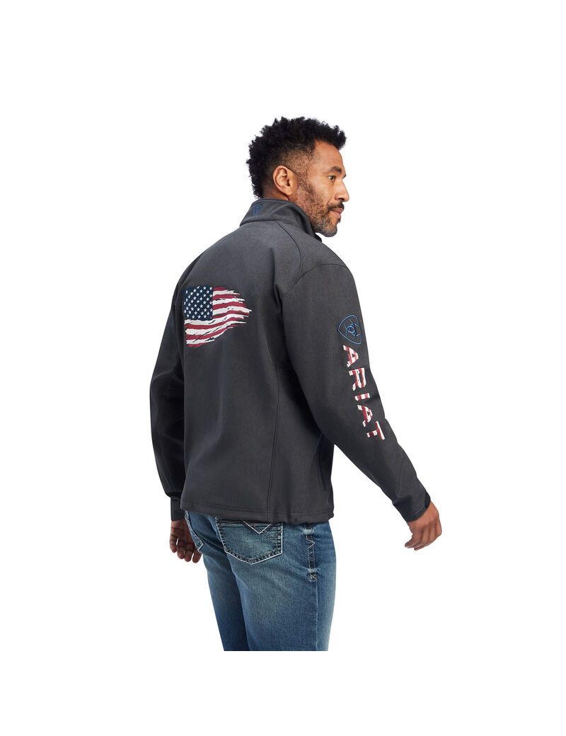 Vestes Ariat Logo 2.0 Patriot Softshell D'eau Resistant Grise Homme | VHU-09900512