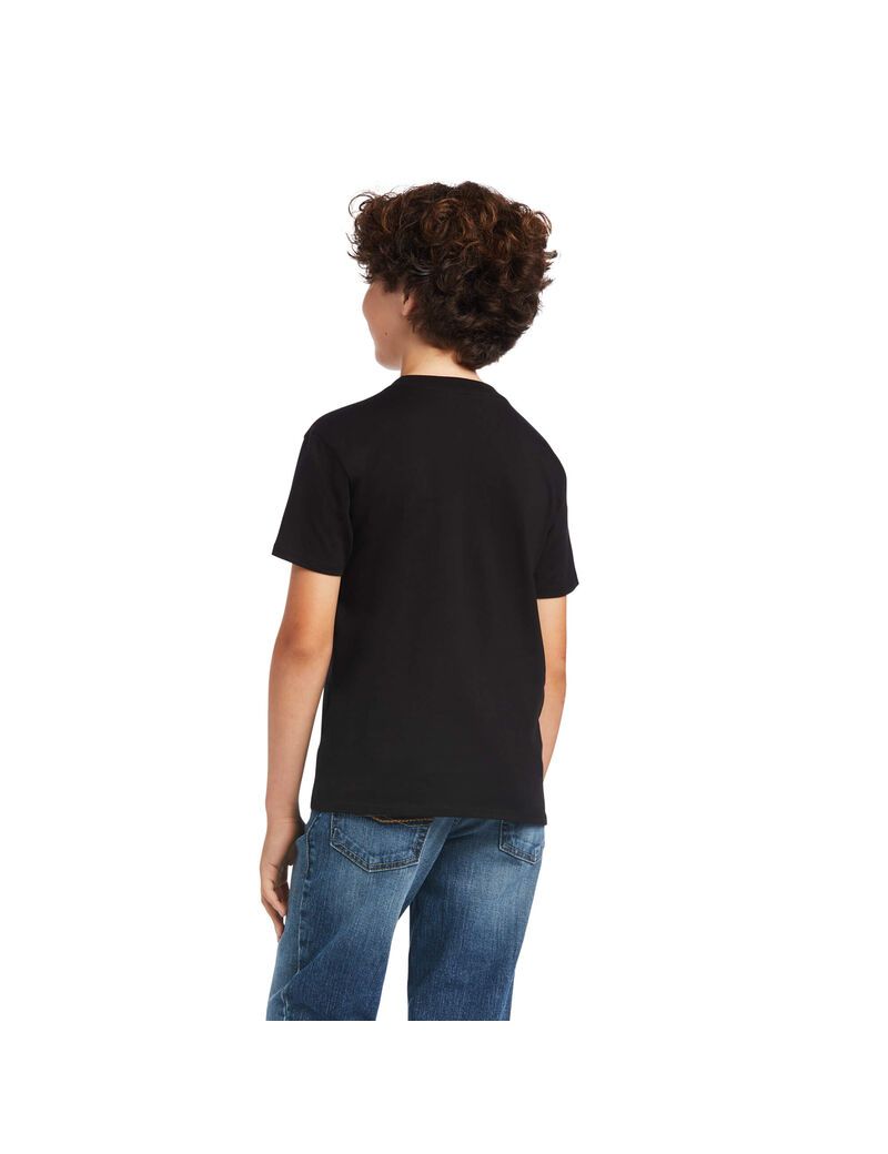 T Shirts Ariat Rope Shield Noir Enfant | ERY-45666000