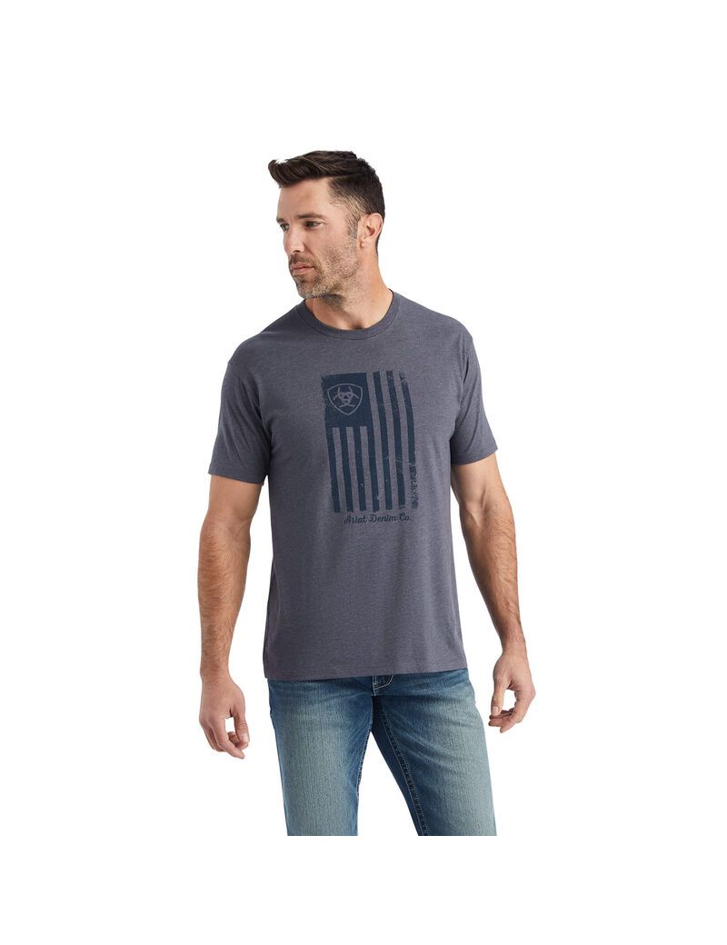 T Shirts Ariat Faded Titane Homme | CFI-24967326