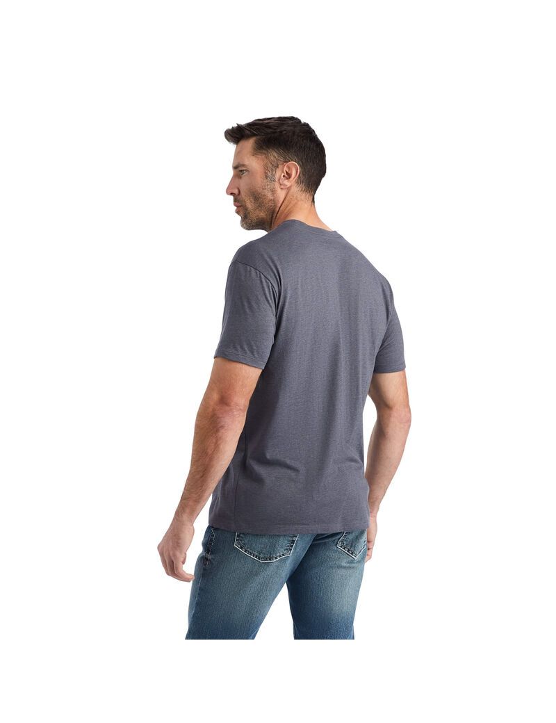 T Shirts Ariat Faded Titane Homme | CFI-24967326